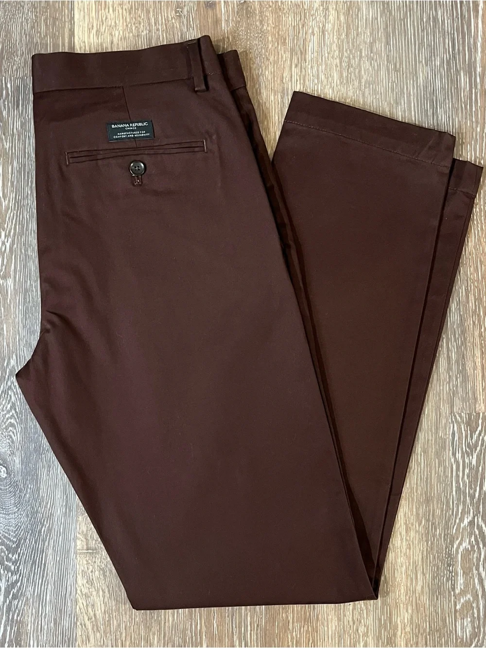Banana Republic Men's Dark Maroon/ Brown Aiden Slim Fit Chinos